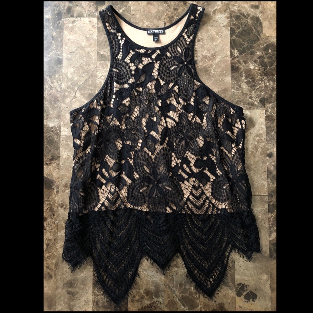 Express Black Lace Tank Top